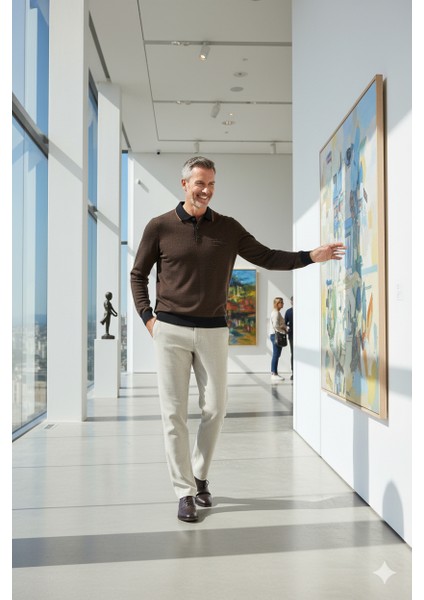 Erkek Kışlık Polo Yaka Kazak Pamuklu Örme Klasik Pıtırcık Selanik Düğmeli Fleto Cepli Rahat modelleri