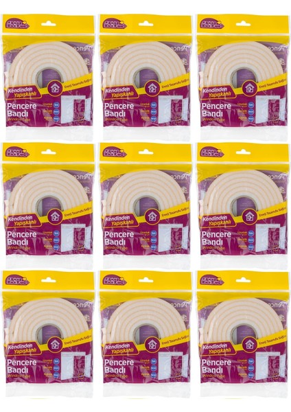 Süngerli Pencere Bandı 5 Metre (9 Lu Set)