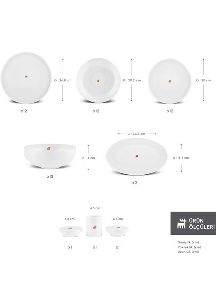 Stream Bone Merope 53 Parça 12 Kişilik Yemek Takımı fiyatları
