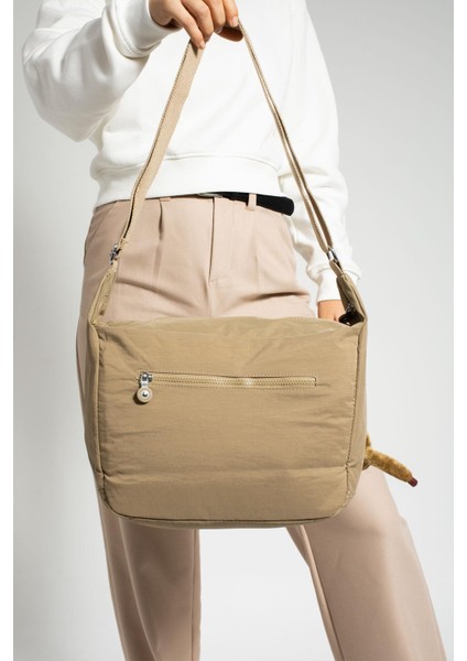 Kadın Suya Dayanıklı Kumaş Çok Gözlü Çapraz Askılı Okul Seyahat ve Omuz Çantası Kum modelleri