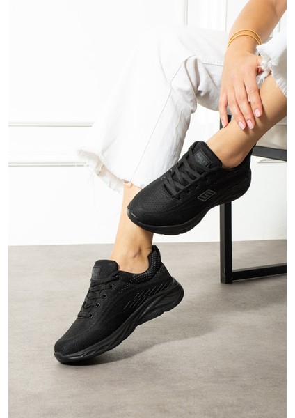 Kadın Siyah Sneaker Kadın Spor Ayakkabı Kadın Günlük Ayakkabı Ortopedik Taban Kadın Klasik Ayakkabı