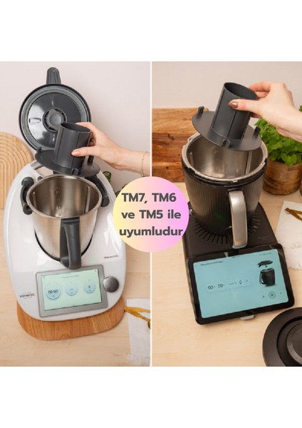 Wundermix Miximizer Thermomix Mutfak Robotu Tm7, Tm6 ve Tm5 Için Karıştırma Kabı Hacim Azaltma Aparati indirimleri