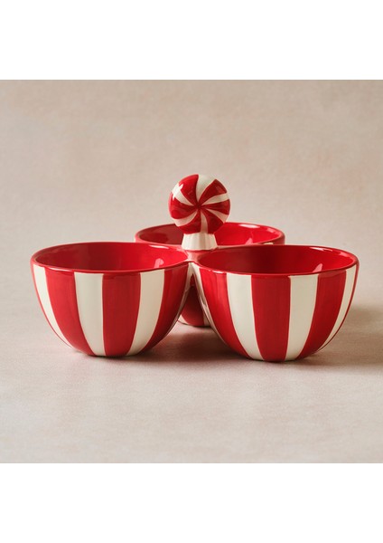 New Year Yılbaşı Candy Twist Bölmeli Çerezlik 21,5 cm