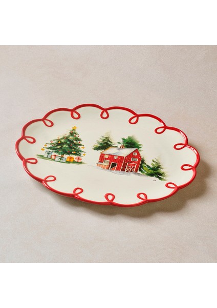 New Year Yılbaşı Cottage Kayık Tabak 30,5 cm modelleri