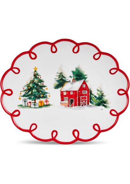 New Year Yılbaşı Cottage Kayık Tabak 30,5 cm fırsatları