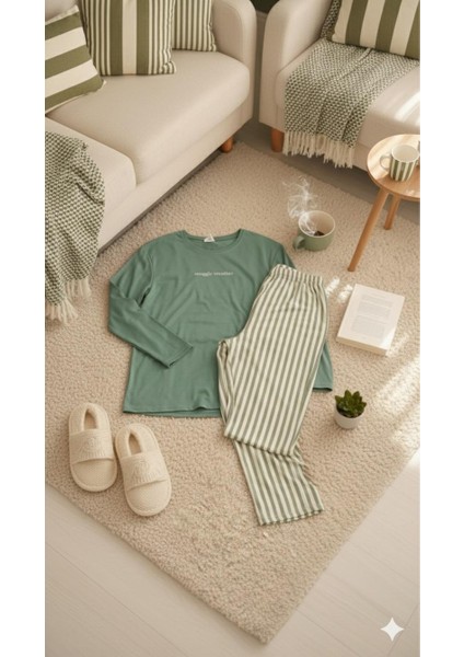 Yeşil Büyük Beden Pijama Takımı modelleri