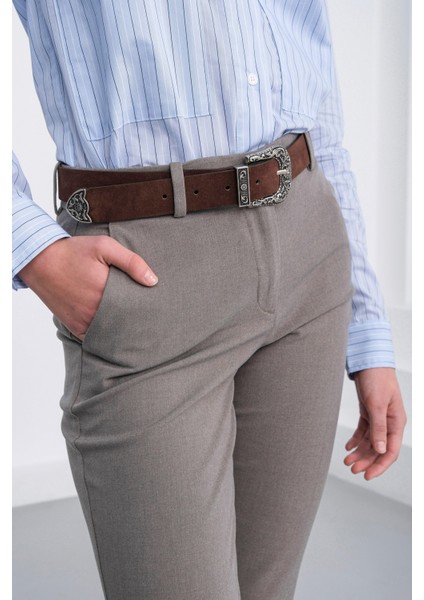 Süet Kovboy Tokalı Kemer Kahve fiyatları