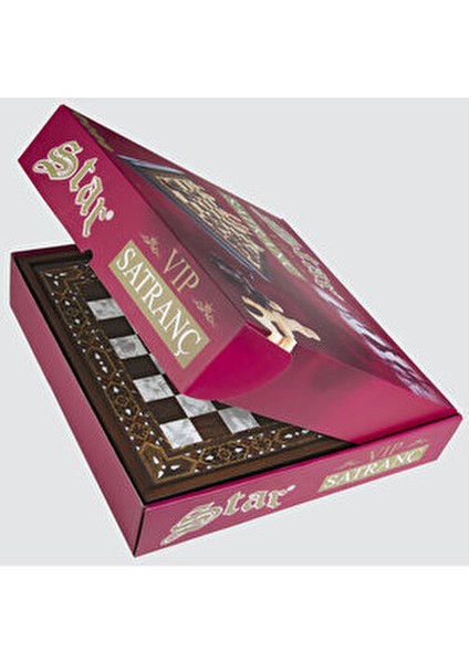 Vip Satranç Sedef Büyük Boy Premium Tasarımlı 32 Parça Ahşap Oyun Takımı