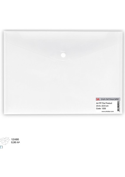 Çıtçıtlı Zarf Dosya 18 Micron Şeffaf / Renkli 5 Adet fiyatları