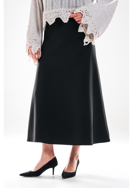 2279_YÜKSEK Bel Tesettür Scuba Kumaş Puf Etek – Gizli Fermuar Kapamalı, Kloş– Günlük ve Şık Kombin indirimleri