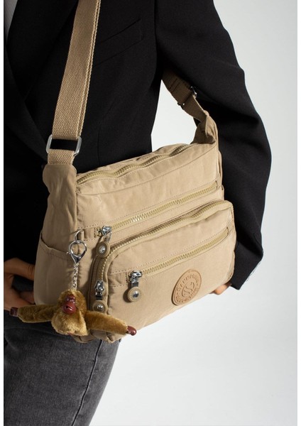 Kadın Çok Gözlü Suya Dayanaklı Paraşüt Kumaş Ayarlanabilir Çapraz Askılı Omuz Çantası Kum fiyatları