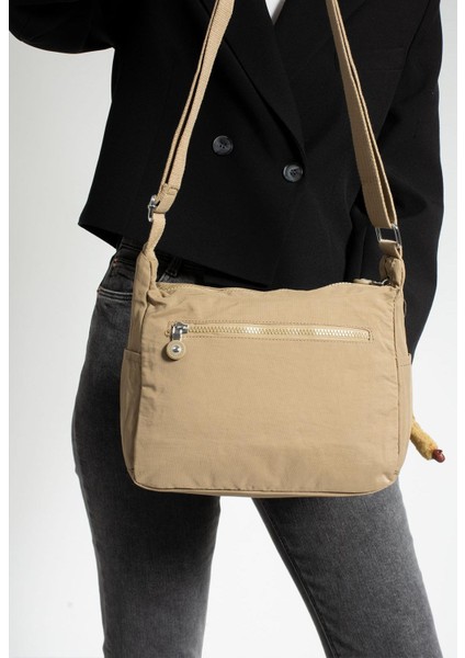 Kadın Çok Gözlü Suya Dayanaklı Paraşüt Kumaş Ayarlanabilir Çapraz Askılı Omuz Çantası Kum fırsatları