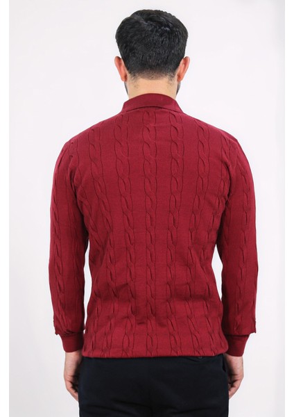 Saç Örgü Bordo Triko Kazak modelleri