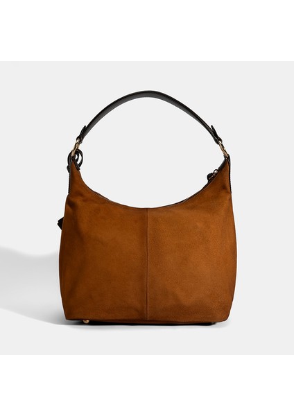 Kadın Taba Süet Deri Omuz Çantası modelleri