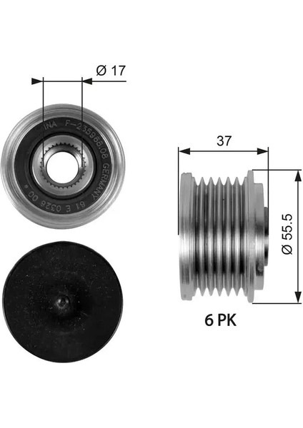 OAP7046 Alternator Kasnagi A6461500260 A6481550015