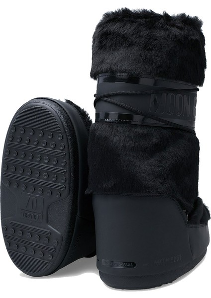 Mb Icon Faux Fur Kadın Siyah Kar Botu