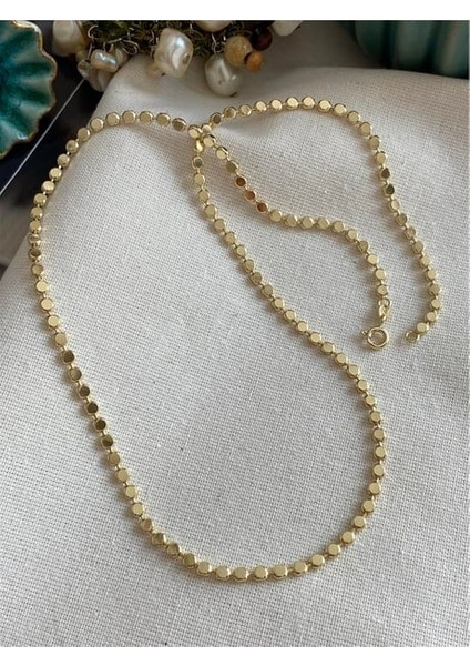 Xuping 14K Altın Kaplama 3 mm Ezme Pul Zincir 50 cm fiyatları