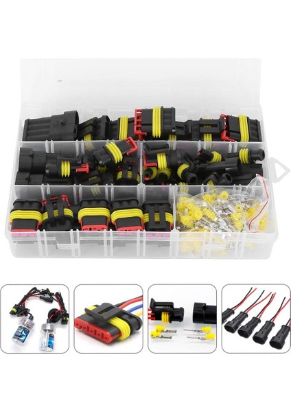 Powermaster PM-28532 Hıd Jst Konnektör Seti Oto Araç Elektrik Tesisat Kablo Soketleri Su Geçirmez 352 Parça