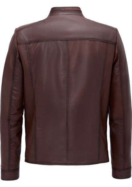 Kahve Hakiki Deri Erkek Hakiki Deri Mont - E25GRJ310601-202 fırsatları