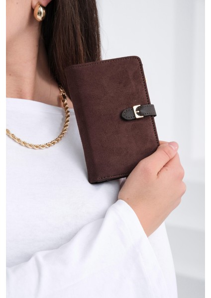 Kemerli Alpha Cüzdan Süet Kahve modelleri