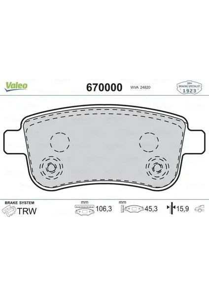 670000 Arka Fren Balatasi 440601416R 440603558R 440603734R