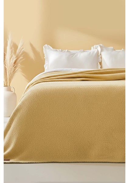 Hardal Valencia Sherpa Çift Kişilik Peluş Battaniye