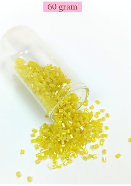 Kesme Cam Boncuk 2mm - 60 Gram - Koyu Sarı - BNC385