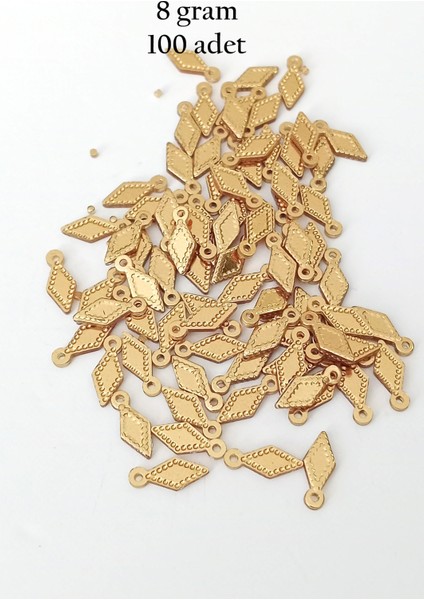 Oya Abiye Bileklik Kolye Pleksi Metalik Plastik Pul Altın Renk 8 Gram 100 Adet - BNC490