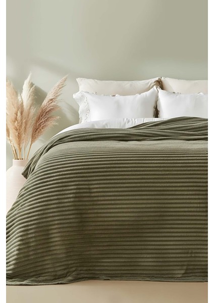 Haki Gloria Wellsoft Tek Kişilik Battaniye