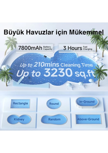 Wybot S2 Pro Kablosuz Havuz Robotu 300M2 Havuzlar Için fırsatları