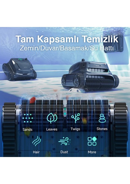 Wybot S2 Pro Kablosuz Havuz Robotu 300M2 Havuzlar Için