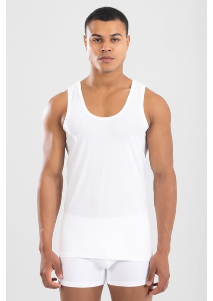 Erkek Pamuklu Klasik Regular Düz Atlet 3'lü Paket Beyaz fırsatları