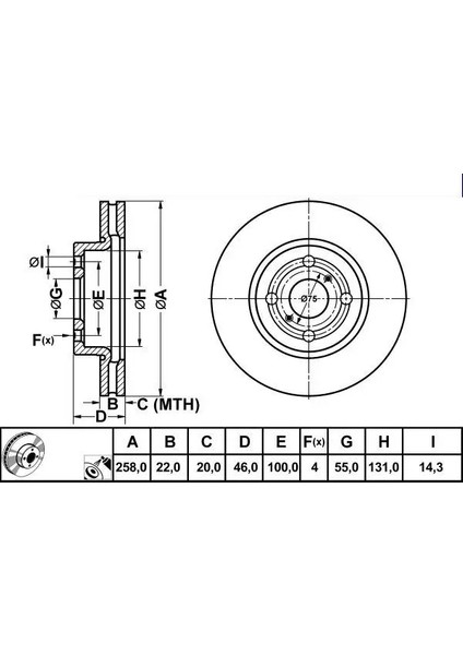 50354 Fren Diski On 435120D060 (2 Adet Fiyatıdır)