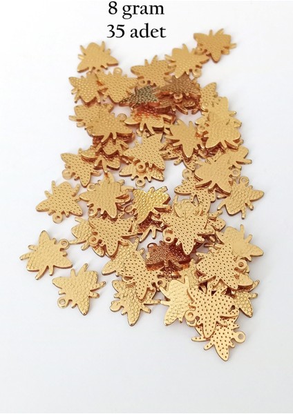 Oya Abiye Bileklik Kolye Pleksi Metalik Plastik Pul Altın Renk 8 Gram 35 Adet - BNC481
