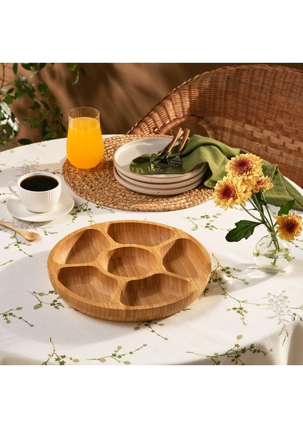 Bambu Lara 6 Bölmeli Yuvarlak Sunumluk 30 cm