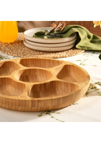 Bambu Lara 6 Bölmeli Yuvarlak Sunumluk 30 cm modelleri