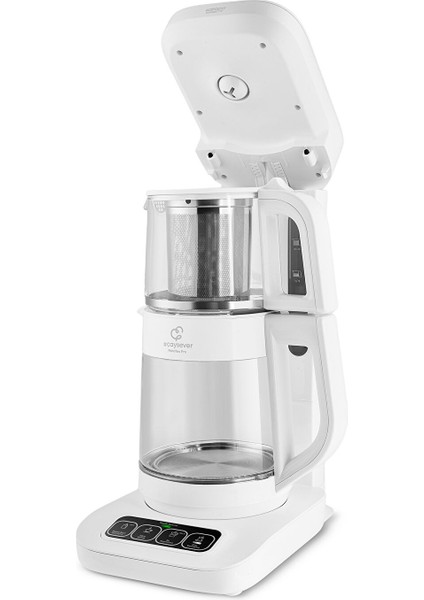 Çaysever Robotea Pro Connect 4 In 1 Konuşan Cam Çay Makinesi Matte White indirimleri