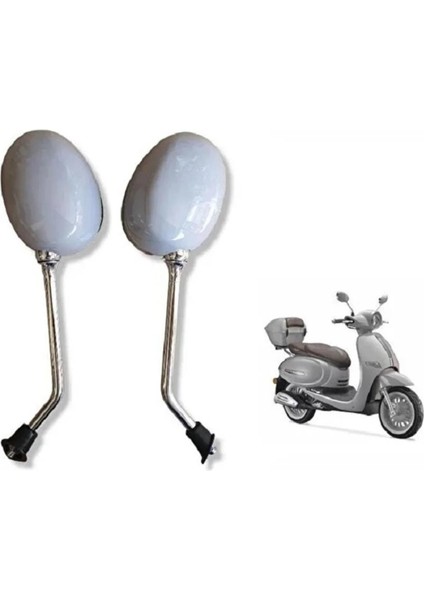Ayna Takımı Sağ Sol Arora Cappucino 50CC 125CC 150CC, Yuki Risotto 50CC 125 cc Uyumlu Gri [10MM Düz