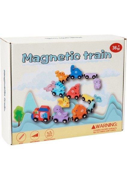 Yeni Manyetik Dijital Dinozor Treni Çocuk Ahşap Eğitici Erken Eğitim Oyuncakları (Yurt Dışından)
