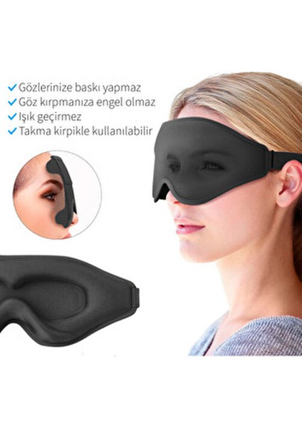 3D Uyku Göz Bandı Pudra İpeksi Yumuşaklıkta Konforlu Kullanım için Tasarlandı