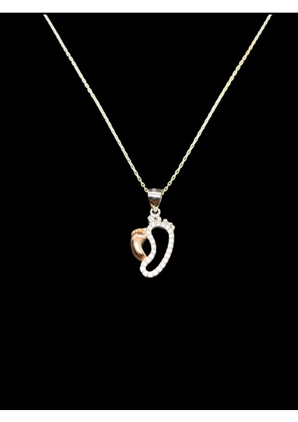 925 Ayar,bebek Ayağı Model, 40-45 cm Kolye Uzunluğu, Ağırlık Ortalama 2-2,5 gr Aralığında, Mükemmel Hediye 925 Ayar Gümüş Kolye (KOD2740)