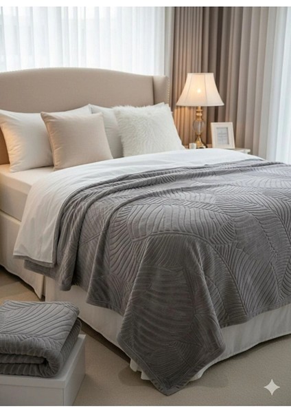 Elegans Çift Kişilik Battaniye - Gri