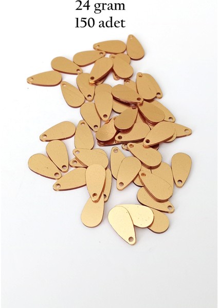 Oya Abiye Bileklik Kolye Pleksi Metalik Plastik Pul Altın Renk 24 Gram 150 Adet - BNC544