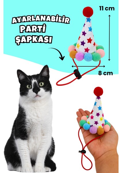 Kedi Parti Kutusu 4’lü Set | Parti Şapkası, Peluş Pasta, Peluş Hediye Kutusu ve Ödül Maması indirimleri