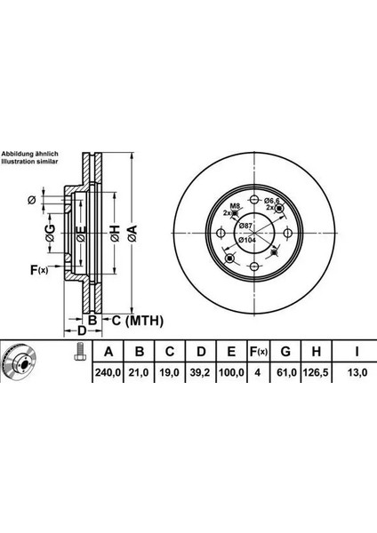 50304 Fren Diski On 45251S50G00 (2 Adet Fiyatıdır)