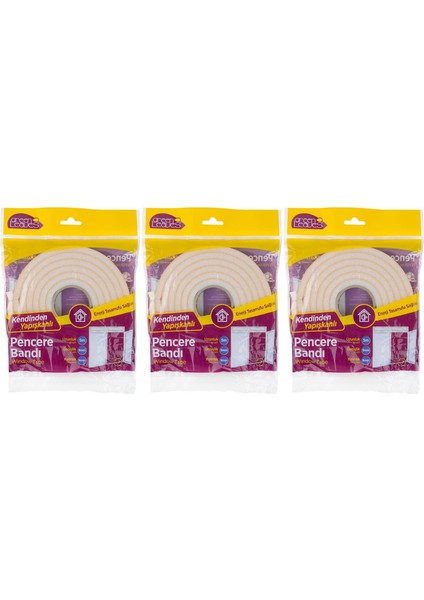 Süngerli Pencere Bandı 5 Metre (3 Lü Set)