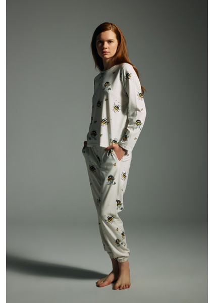 Kadın Pamuklu Uzun Kollu Pijama Üstü modelleri