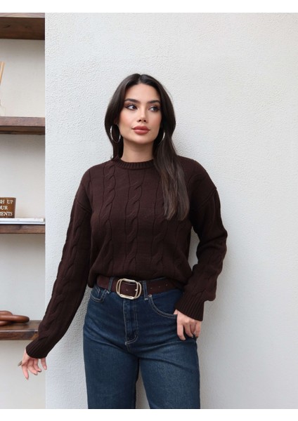 Saç Örgü Triko Kazak