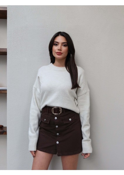 Kapak Cepli Denim Etek modelleri