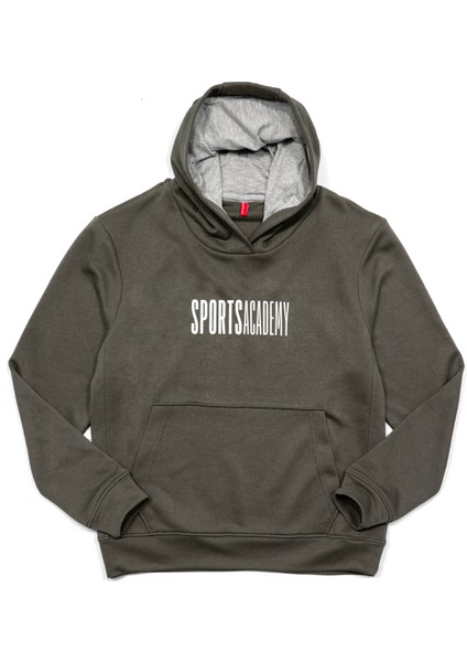 Erkek Academy Normal Kesim Kapüşonlu Cepli Üç Iplik Şardonsuz Baskılı Pamuk Sweatshirt fiyatları